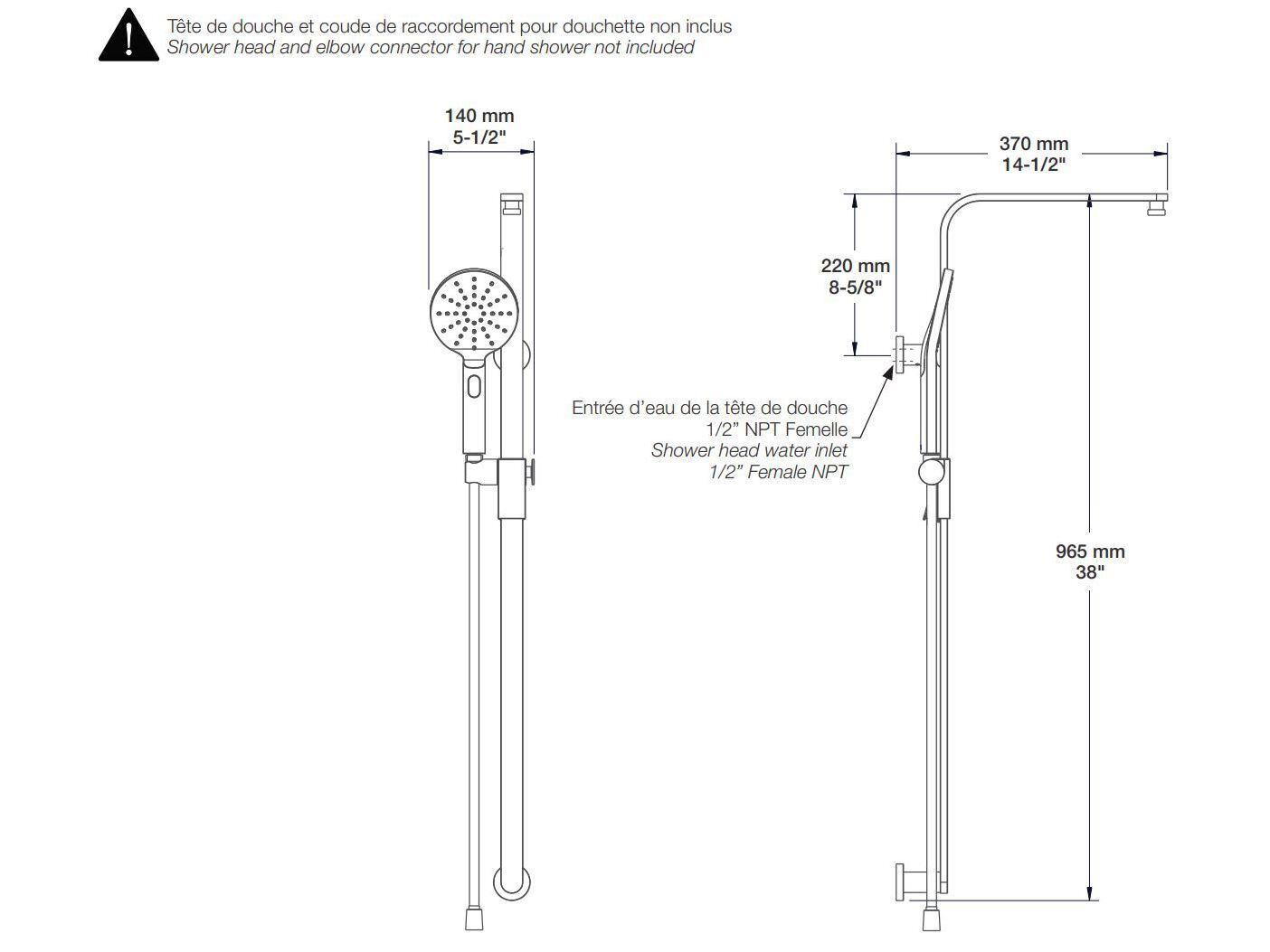 Настенная душевая колонна с ручным душем BARIL DGL-3097-73 ARCH-00024309 - Вид №2
