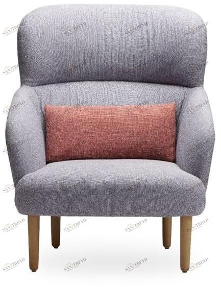 ROSSIN Кресло из акриловой ткани с подлокотниками с высокой спинкой Kamal wood sun-id-1370304