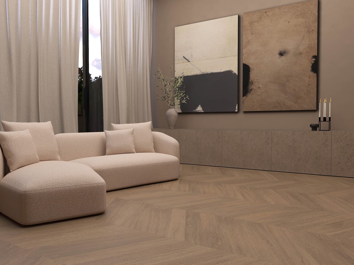 Синтетический паркет с эффектом венгерской елочки Déco Хлоп! ARCH-00011203 - Вид №7