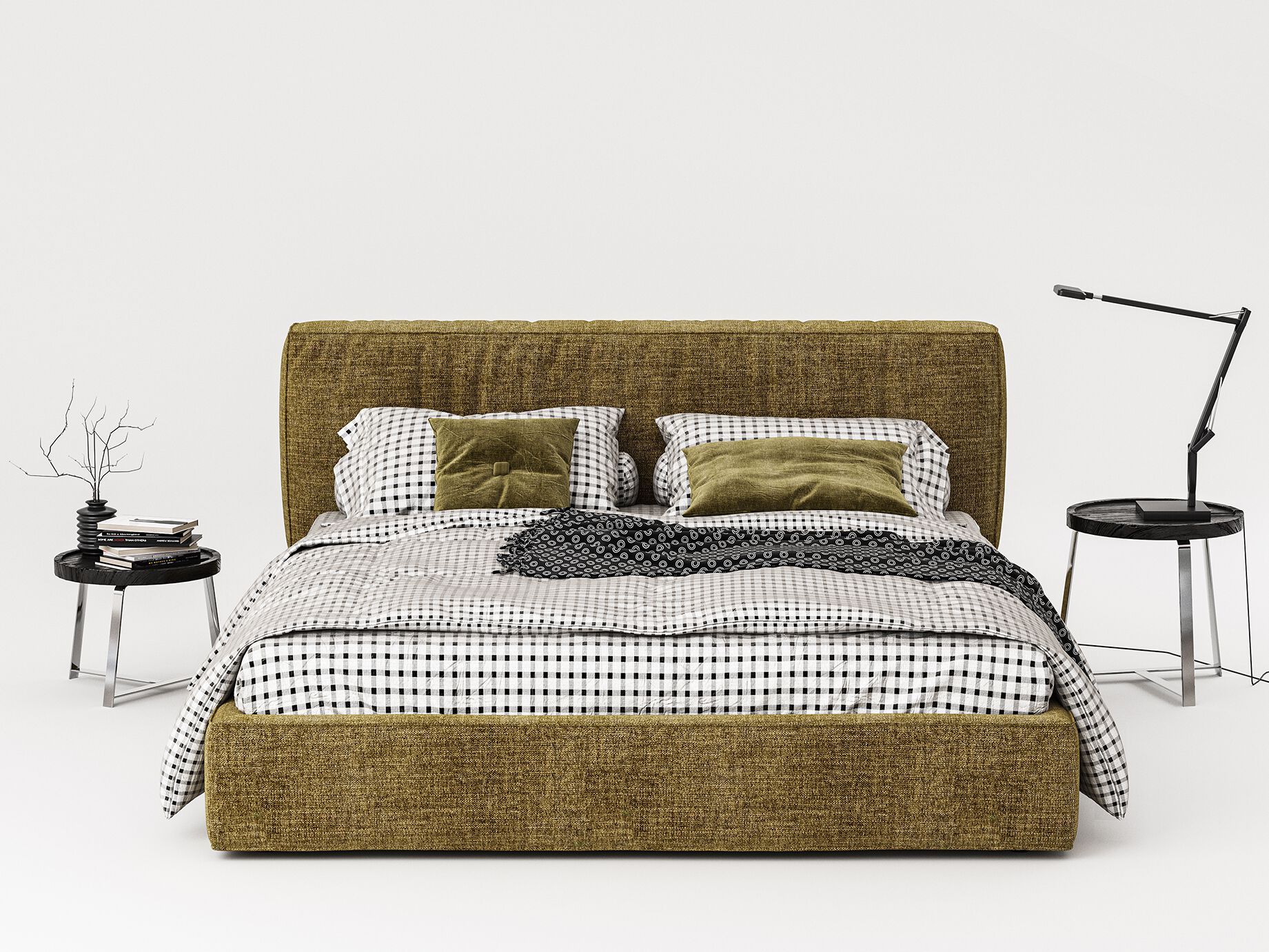 Двуспальная кровать с мягким изголовьем Woodsoft BERN II ARCH-00104736