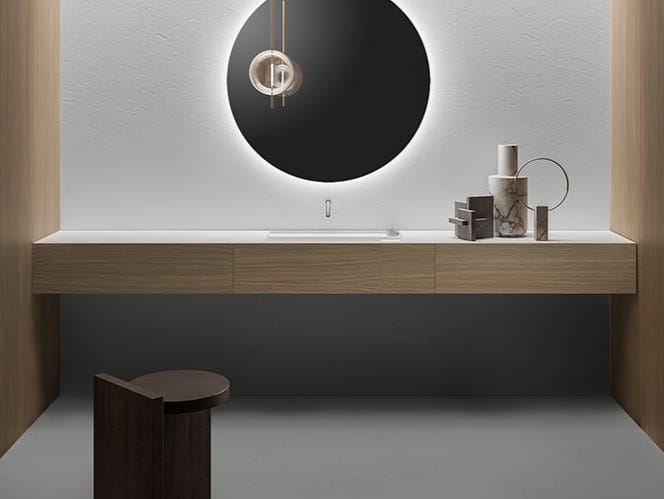 Подвесной шкаф для умывальника из дуба со встроенной раковиной Falper Minimum ARCH-00003267