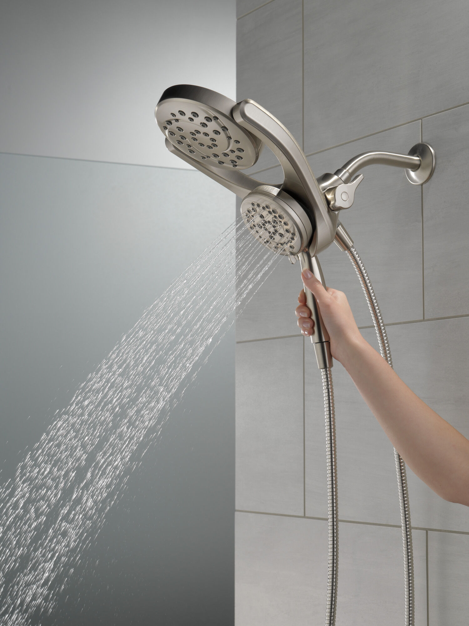 HydroRain® 4-настройка душевая лейка два в одном Delta Faucet 75699SN - Вид №3