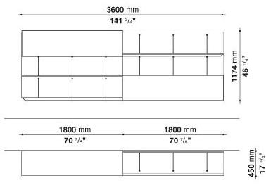 B&B Italia Настенный модульный подвесной книжный шкаф Pab sun-id-1468342 - Вид №19