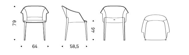 Кожаный стул с подлокотниками Cattelan italia ZULEIKA ARCH-00044205 - Вид №4