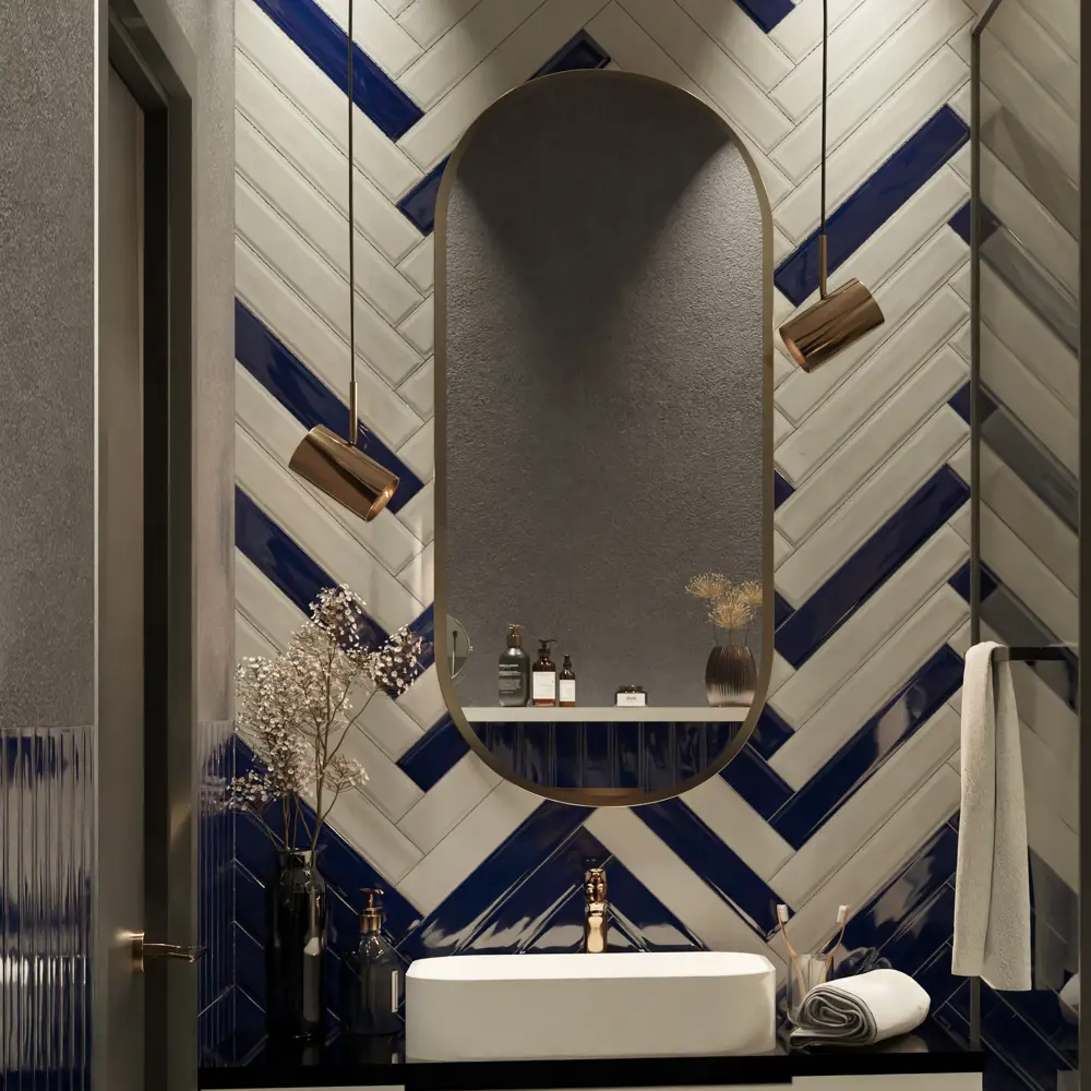 Керамин Модена 7 — глянцевая плитка для стен в классическом белом цвете 89398547 STLM-1578821