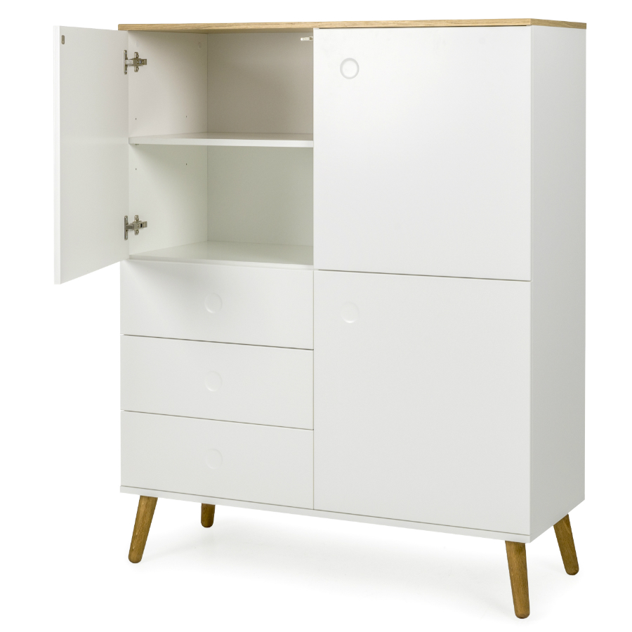 Шкаф Tenzo Dot, 137х109х43 см, дуб, белый 1666454 - Вид №4