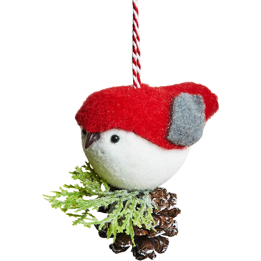87036531 Елочная игрушка Птица 10x8.5 цвет красный STLM-1440658 Santreyd 