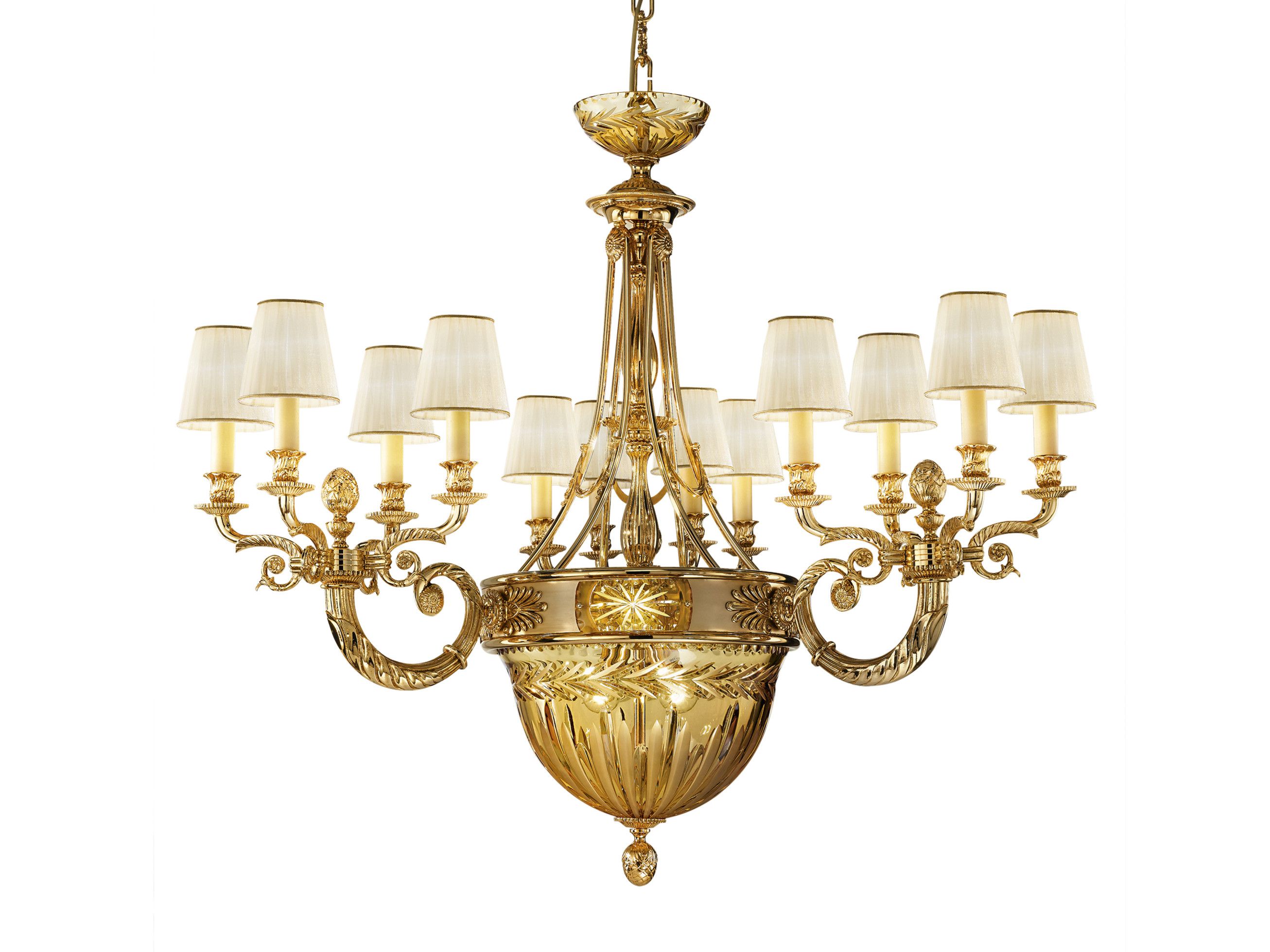 Градиентная золотая люстра с янтарным Кристаллом Possoni Illuminazione ARCH-00070867