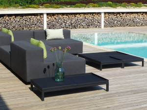 Из нержавеющей стали прямоугольный низкий садовый стол