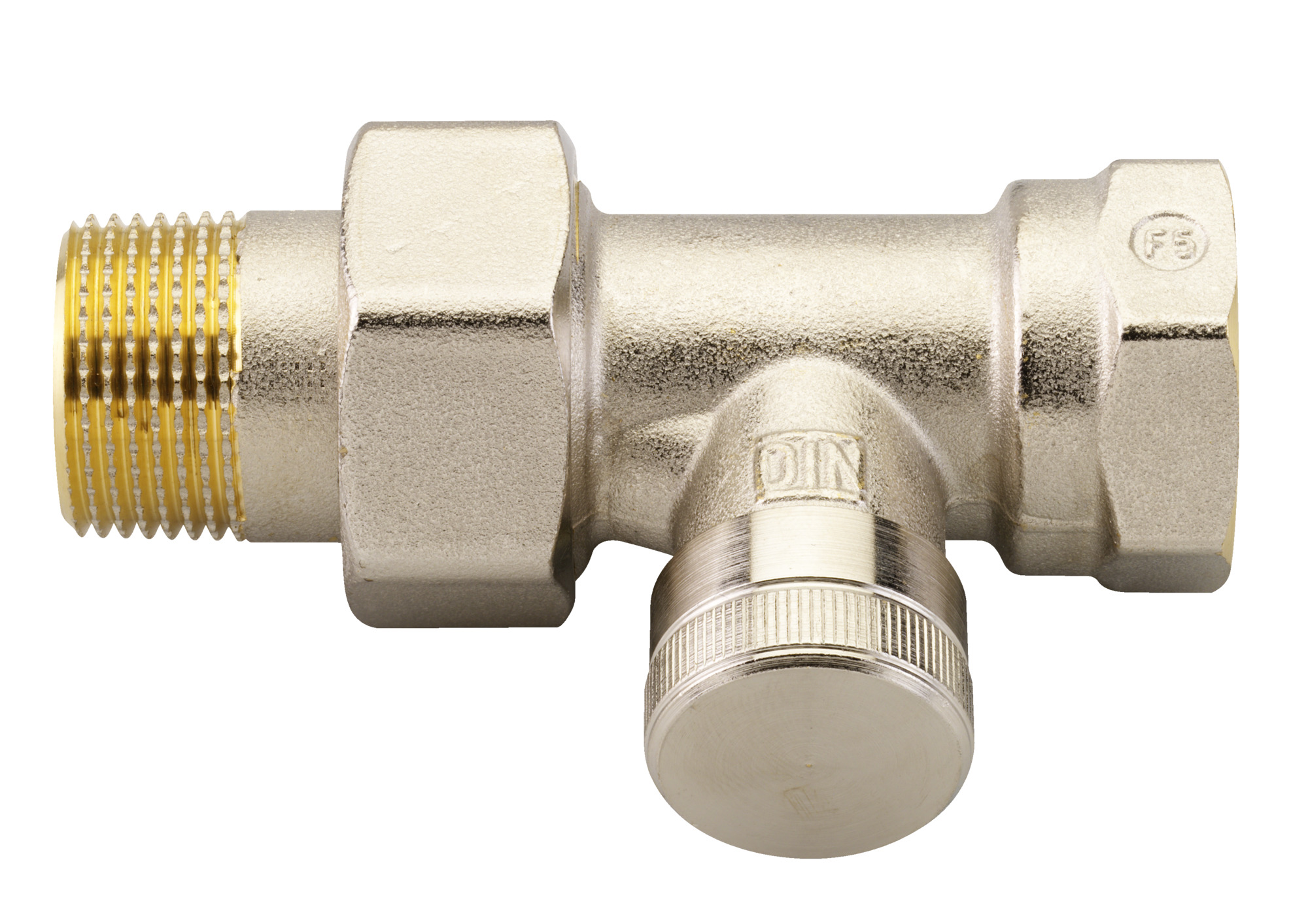 Danfoss Клапан RLV для бокового присоединения к радиатору RLV-CX Клапан запорный Ду 15, угл., хром 003L0273  - Вид №9