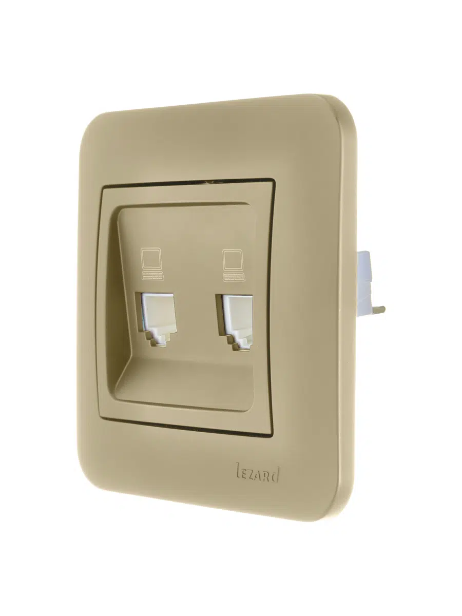 ASTI Розетка компьютерная двойная золото LEZARD 7081-3636-141