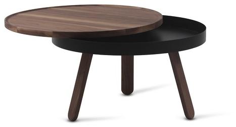 Woodendot Круглый журнальный столик из орехового дерева с местом для хранения вещей sun-id-1393119 - Вид №10