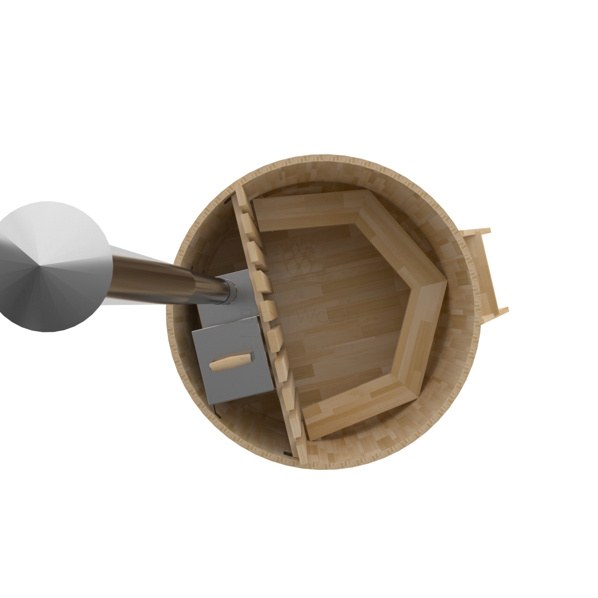 2107 Фурако из кедра D=1.5 с внутренней печкой. Высота 1,0м. Исполнение "Сращенная". Alyarus  - Вид №3