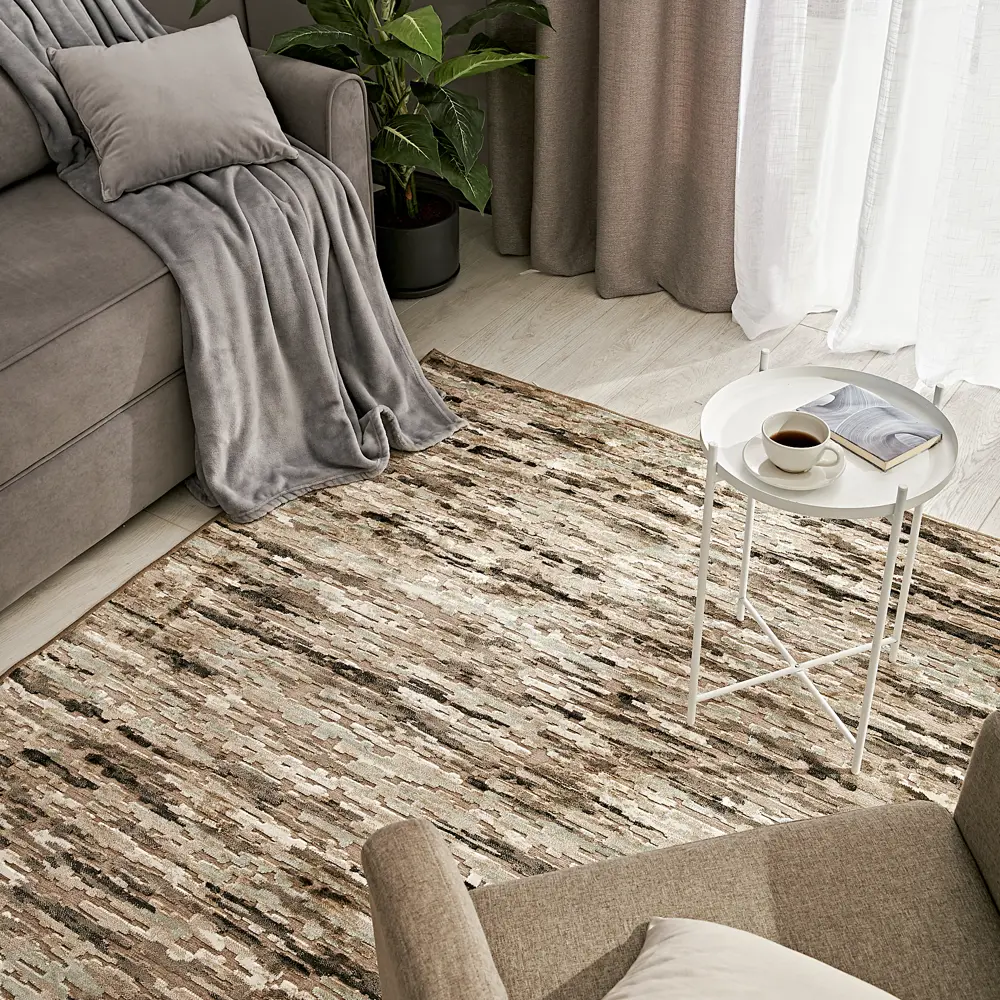 Ковер вискоза Genova 308-652590 65x110 см цвет бежевый 82182726 STLM-2105137 RAGOLLE 