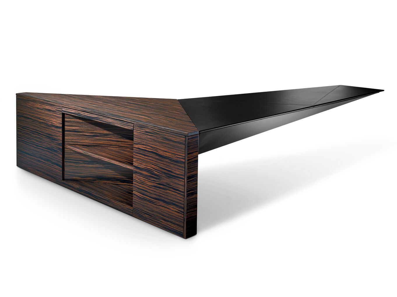 Деревянный и кожаный угловой исполнительный стол i 4 Mariani Евклидово ARCH-00069663 - Вид №1