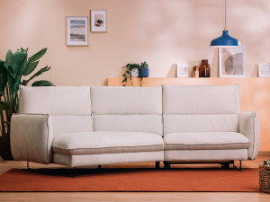 Тканевый угловой диван с электроприводом