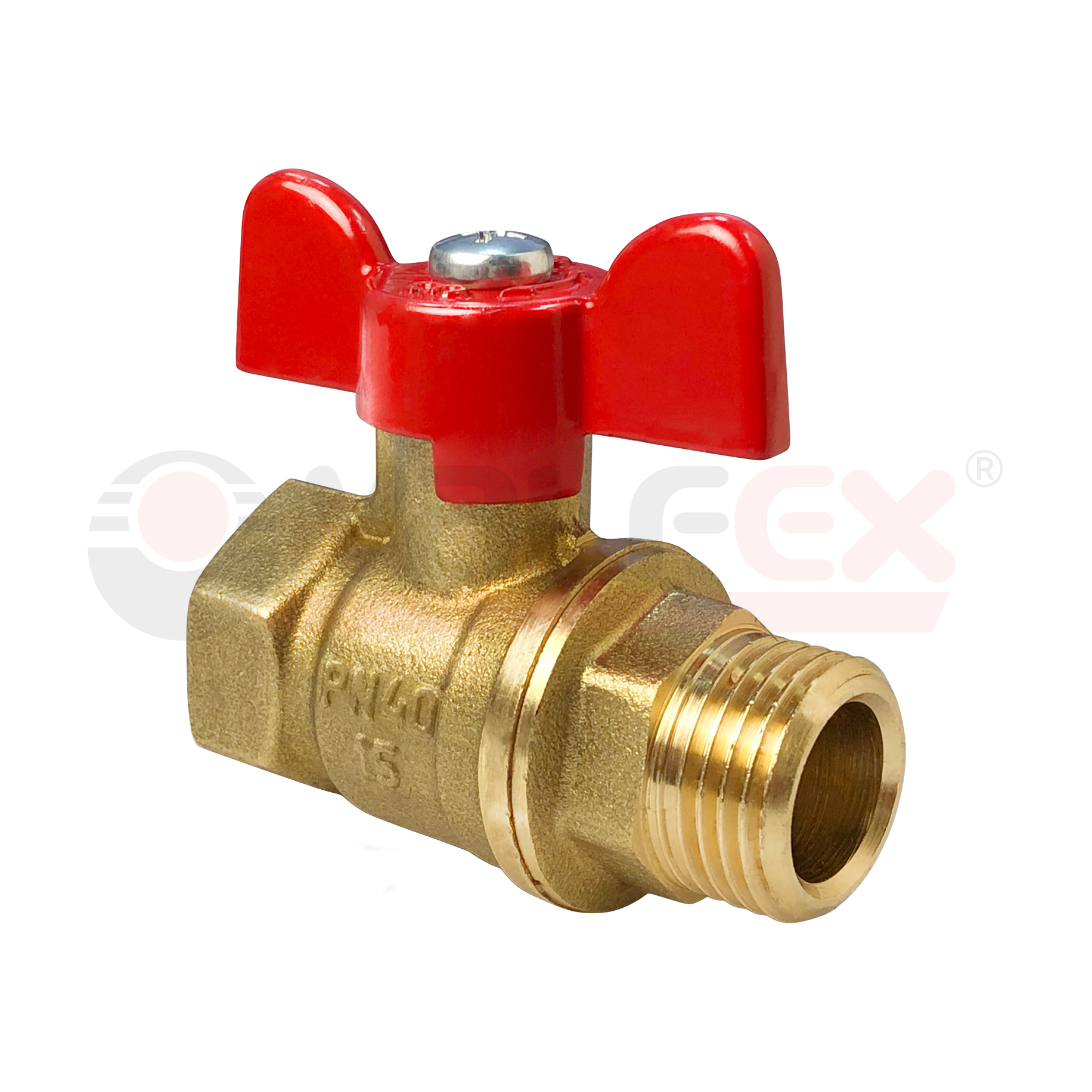 VF.218.LB1.012 Valfex Кран шаровой, ручка-бабочка (внутр.-наруж.)  1/2" 