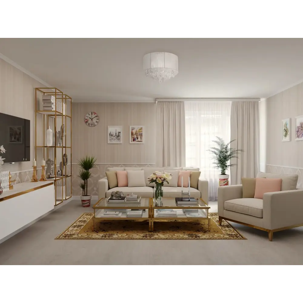 Карниз DOMLEGRAND «Флора» с позолотой для элегантного интерьера 13866241 STLM-0820998 - Вид №6