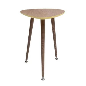 Кофейный столик с деревянными ножками и кантом желтая охра "Капля" WOODI  00-3966519 Беленый дуб;бежевый;желтый