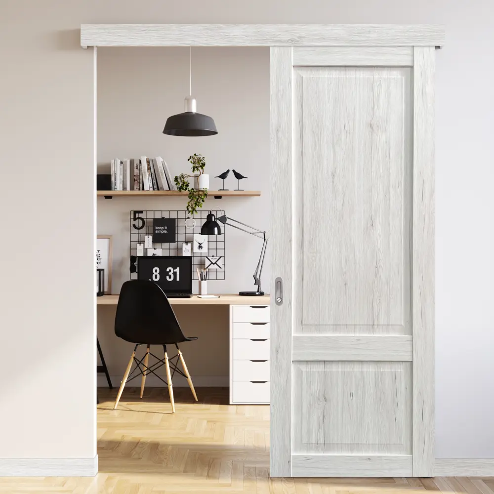 Дверь межкомнатная глухая Амелия 80x200 см ПВХ цвет рустик серый с замком и петлями 83118851 STLM-2113808 МАРИО РИОЛИ  - Вид №7
