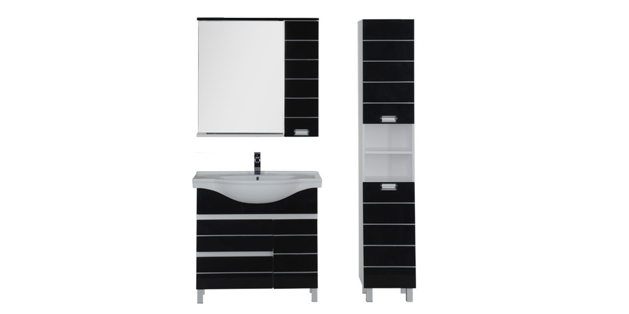 Комплект мебели Aquanet Доминика 90 черный 00172406 - Вид №1