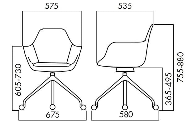 Тканевое вращающееся кресло ALMA DESIGN y Chair ARCH-00088280 - Вид №2