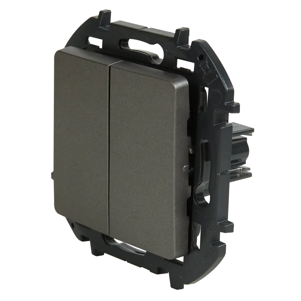 LEXMAN Lilian — двухклавишный выключатель скрытого монтажа в цвете «Титан» 86761708 STLM-1114859 - Вид №1