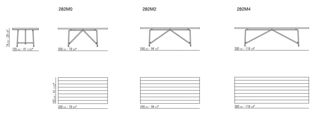 Прямоугольный садовый стол iroko и стальная основа Flexform Any Day Outdoor ARCH-00042102