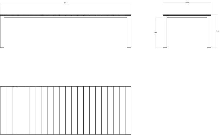 TRIBÙ Прямоугольный садовый стол из тика Kos 04052/04053/04054 - Вид №11