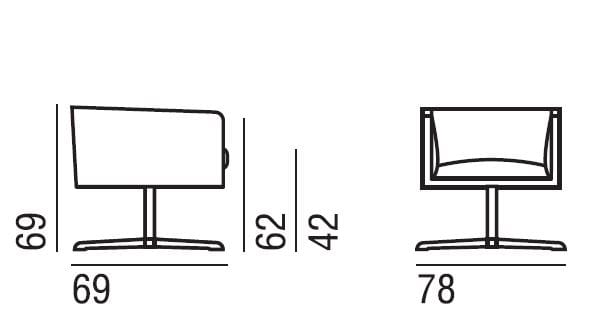 Съемное кожаное кресло со спицами Verzelloni Cubica ARCH-00087650 - Вид №2
