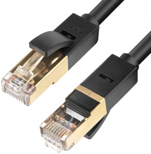 GCR-LNCG626-0.5m патч-корд prof прямой 0.5m, ftp медь кат.6, черный, позолоченные контакты и коннектор, 24 awg, deluxe , ethernet high speed 10 гбит/с, rj45, t568b Greenconnect