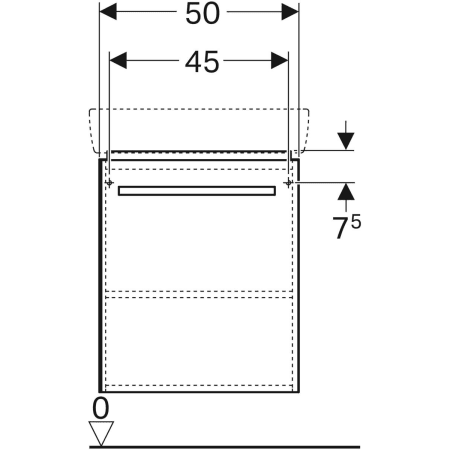 862055000 Шкафчик для раковины Geberit Renova Compact, с одной дверью Geberit  - Вид №10
