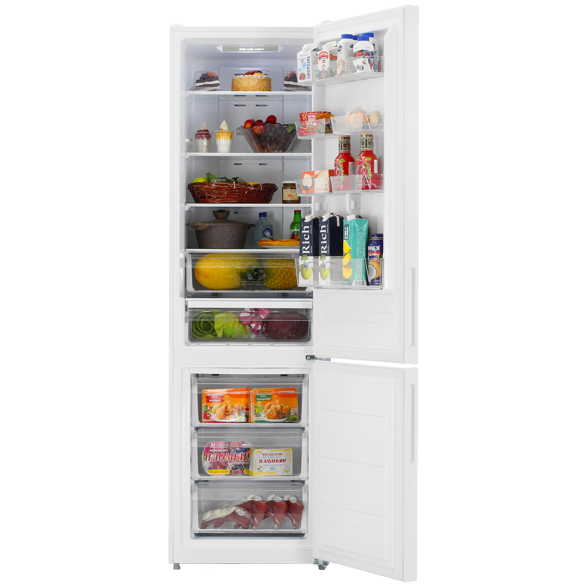 9263056 Холодильник с морозильником   DEXP B4-34AMA белый STDN-0103048 - Вид №5