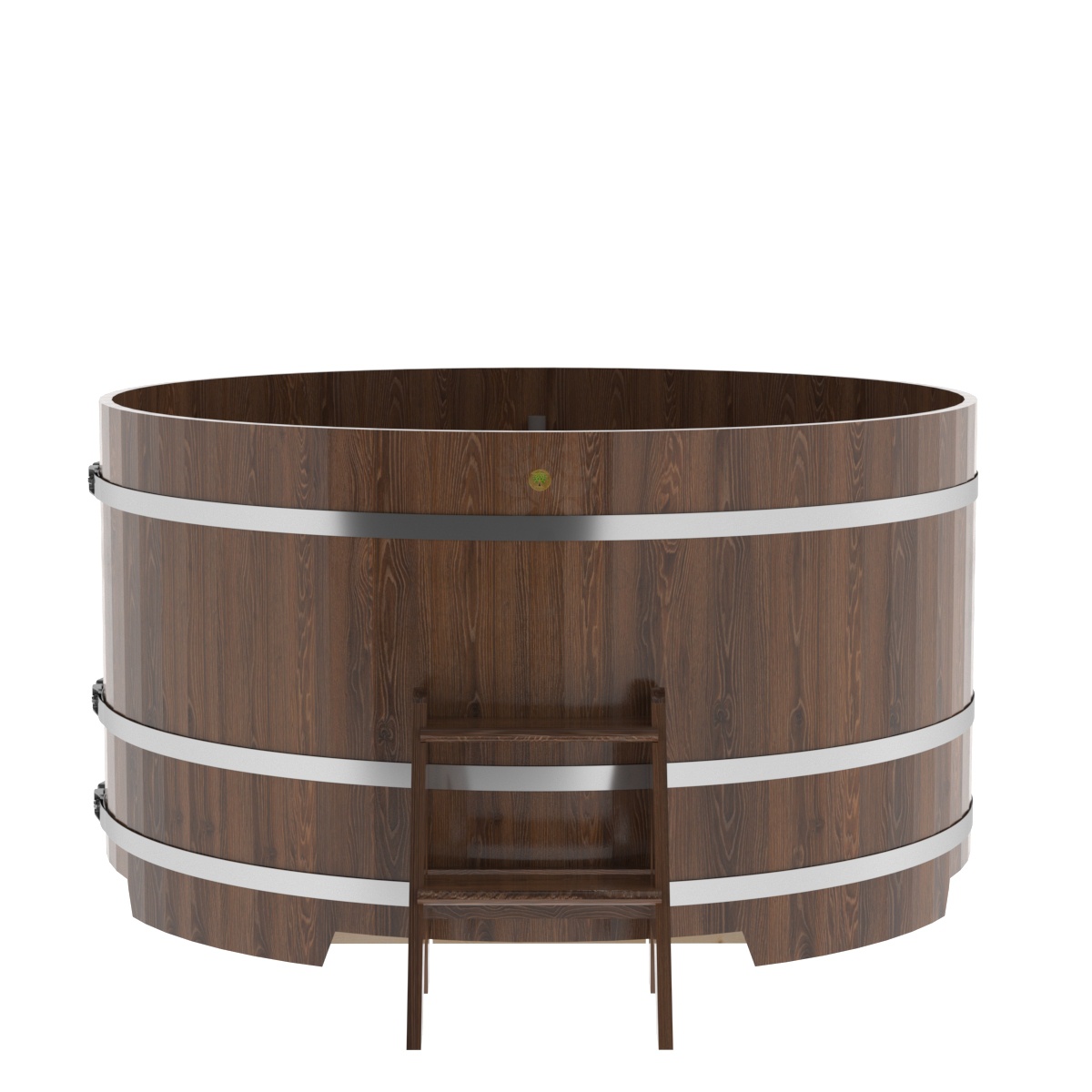 1336 Купель круглая из дуба d=1,80х1,0 морёная Alyarus  - Вид №3