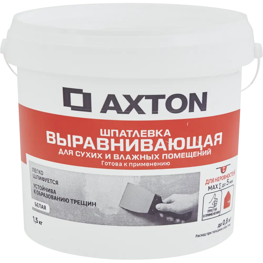 Шпатлевка Axton для идеального выравнивания стен в любых помещениях 84107836