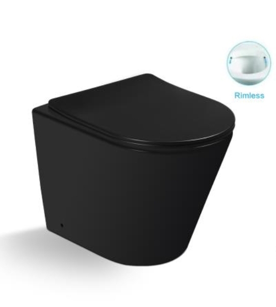 SL-5020MB Унитаз приставной чёрный матовый безободковый LAB.Space 