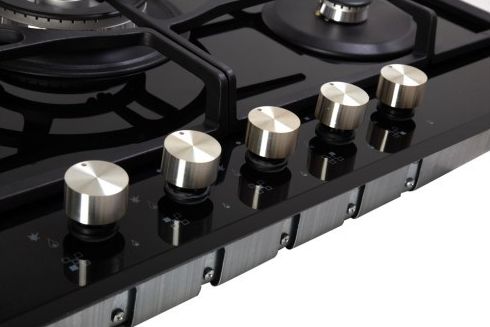 HGG 785 CTN Встраиваемые газовые панели / газ, crystal, 72x50 см, газовая, стеклокерамика, независимая, 5 конфорок, электроподжиг, газ-контроль, чугунные решетки, в комплекте - подставка wok и адаптер для кофейника, черная Korting Santreyd  - Вид №1
