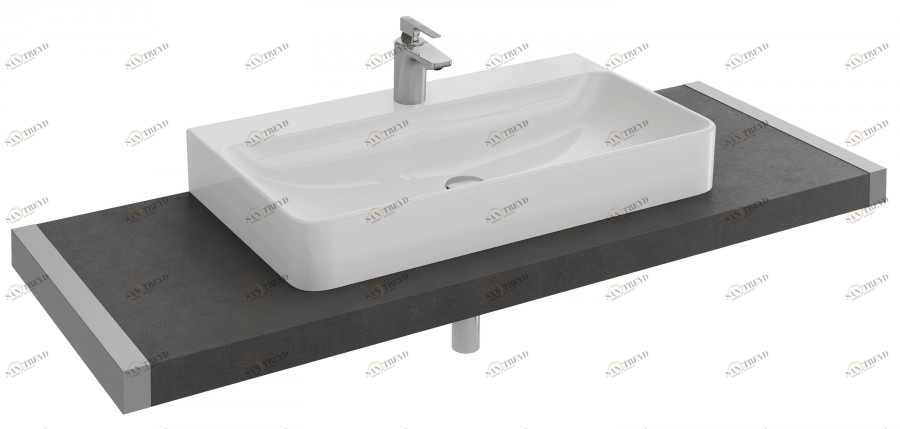 EB00-1400-N07 Столешница с 1 отверстием для раковин vox eve112 (50 см), evd112 (60 см), evc112 (80 см) или eva112 (120 см) Jacobdelafon PARALLEL Santreyd