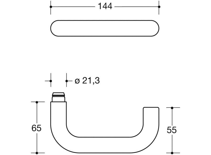 111XAH Дверная ручка (х-техник) HEWI System 111 | Edelstahl  - Вид №1