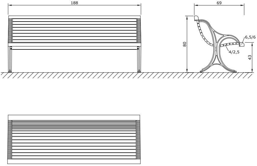 Euroform W Скамья из дерева с подлокотниками со спинкой  51  - Вид №3