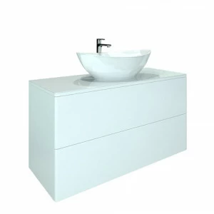 Orange Ot-100TuGLASS+G56 Тумба подвесная Otto c раковиной Гамма 560 Белый