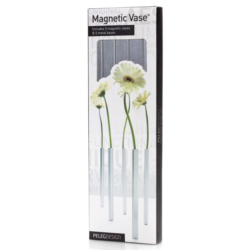 PE543 Набор магнитных ваз magnetic vase серебристый Peleg Design  - Вид №9