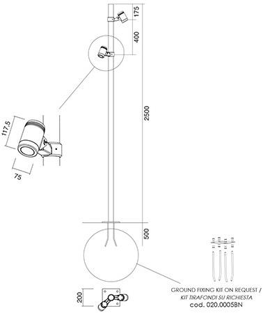 NEXO LUCE Регулируемый светодиодный проектор для улицы Pole nexo luce 6672 - Вид №2