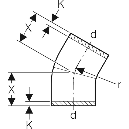 371.015.16.1 Отвод сегментный Geberit PE Geberit  - Вид №14
