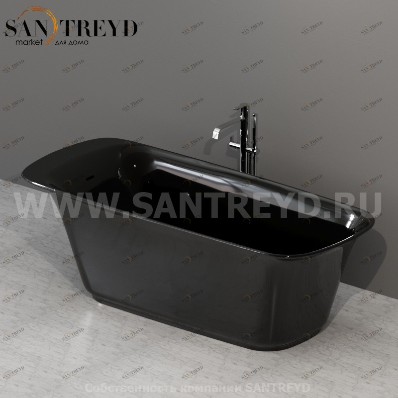 VA189NE; VA189CR; VA087 Ванна свободностоящая черная в комплекте с сифоном хром Globo Ceramica Globo RELAIS VA189NEVA189CRVA087
