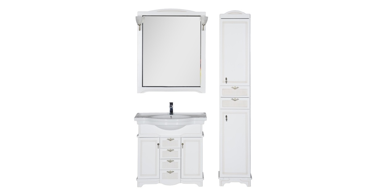Комплект мебели Aquanet Луис 90 белый 00176645 - Вид №1