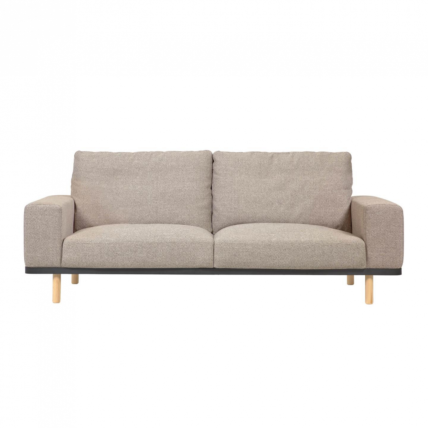 091156 Диван 3-х местный бежевый с натуральными ножками La Forma Noa