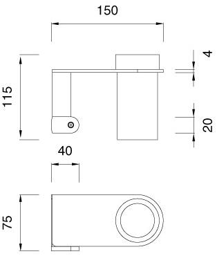 Ceadesign Полка с держателем для зубных щеток из delrin® Lutezia -accessori Ltz 108 - Вид №1