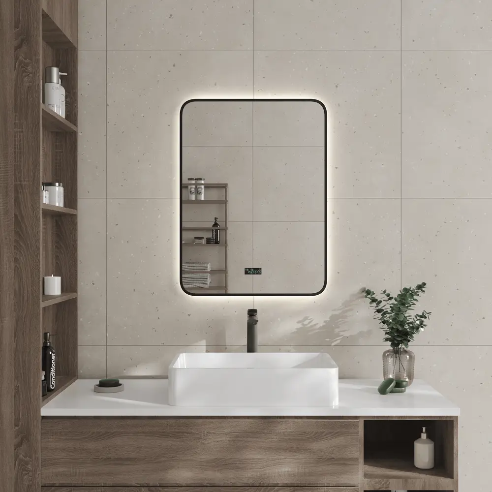 Зеркало для ванной Drive 60x80 см с подсветкой черный кант 89373643 STLM-2206178 Santreyd