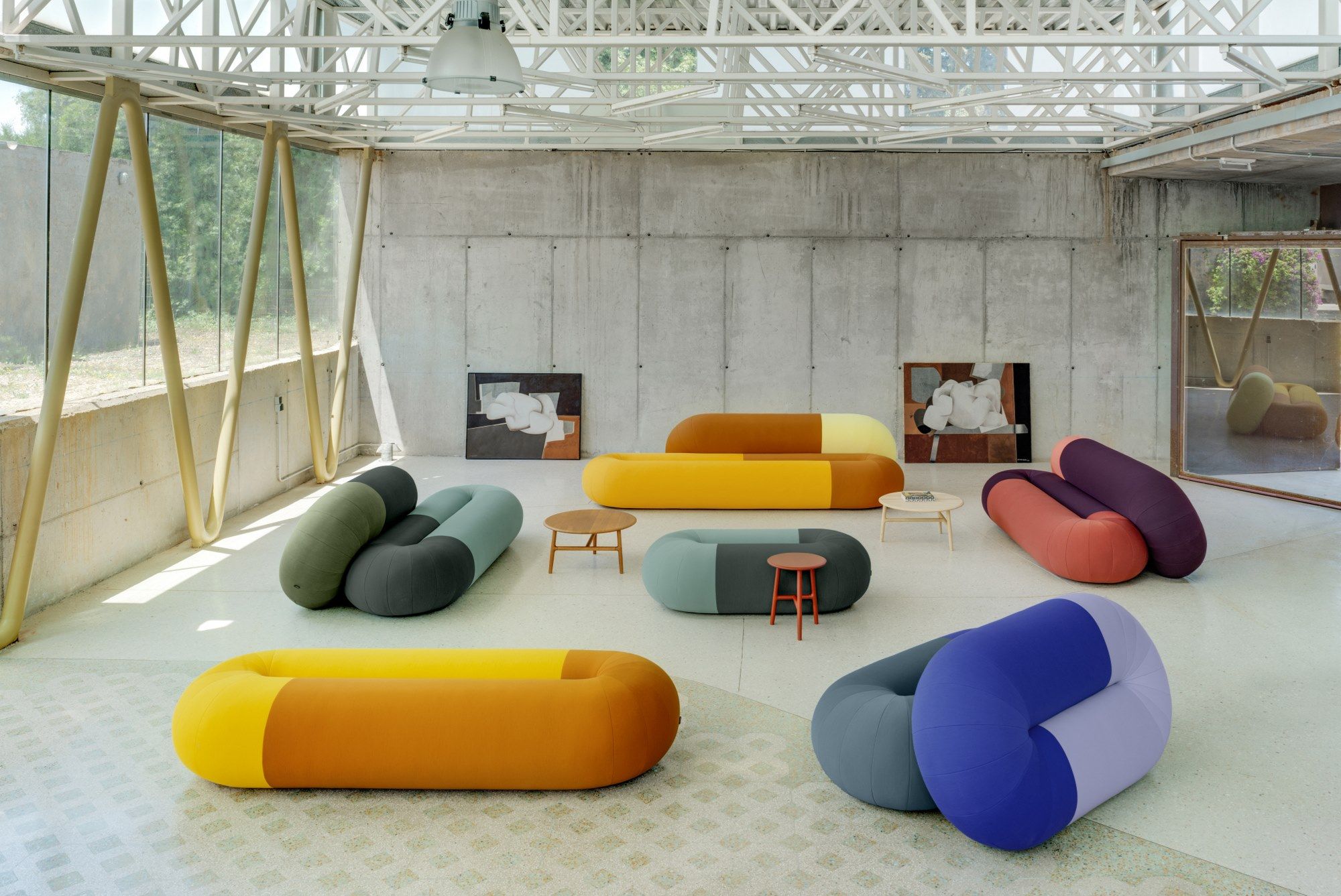 Овальный пуф из ткани SANCAL петля ARCH-00133361 - Вид №2